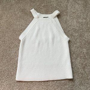 Express Ribbed White Halter